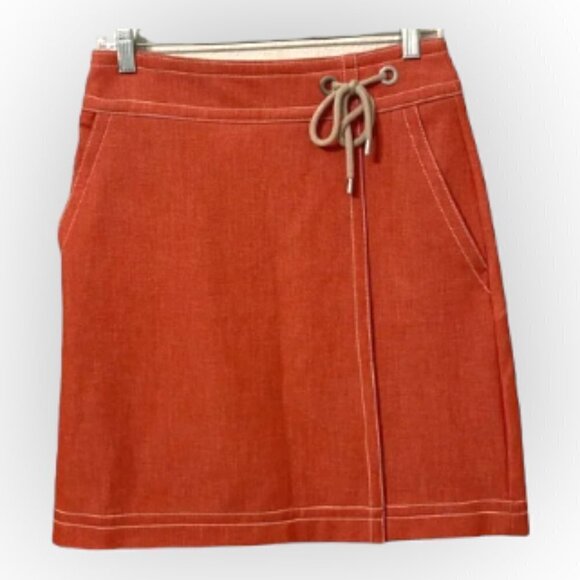 Ann Taylor Chambray Nautical Wrap A Line Skirt, Women's Size 4 - Picture 3 of 11